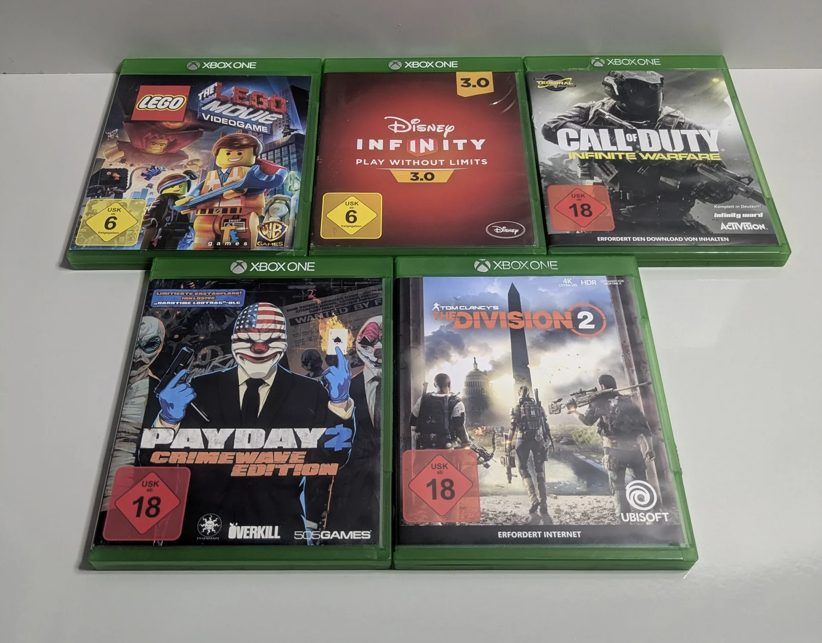 Xbox One Spielesammlung 5 Spiele Teildefekt
