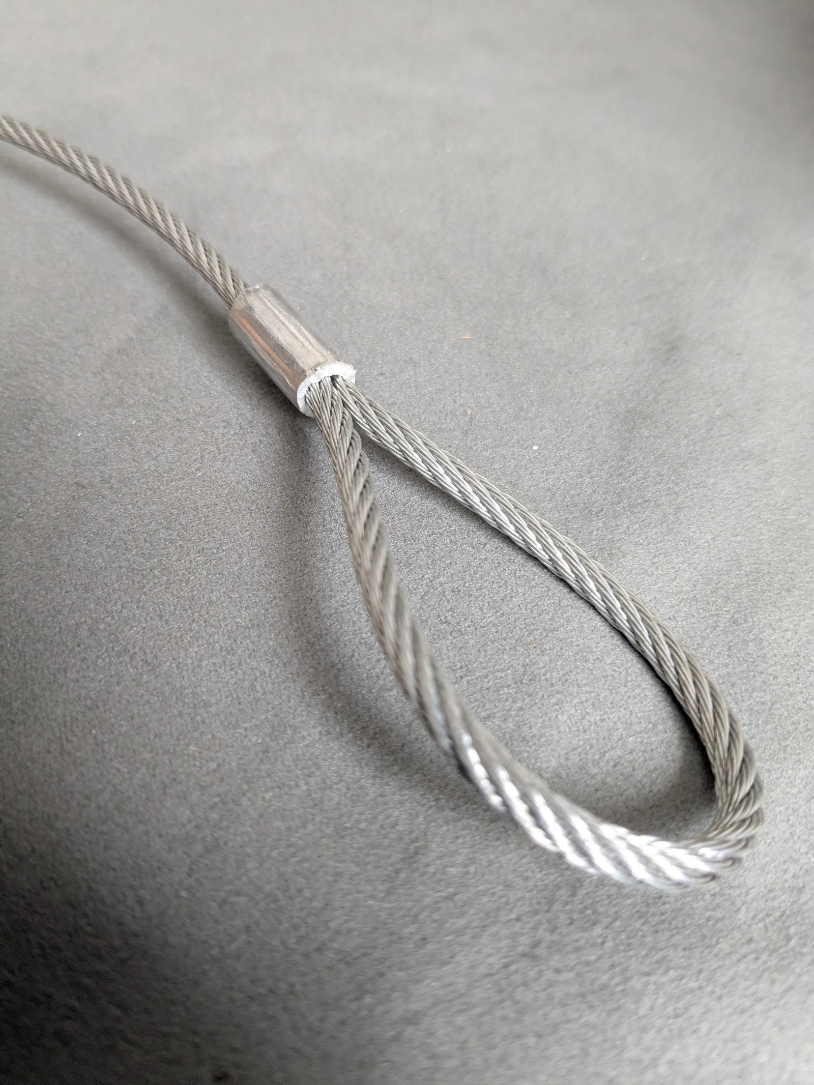 Drahtseil Stahlseil 4mm 27cm mit Schlaufen verzinkt Seil Ösen Neu