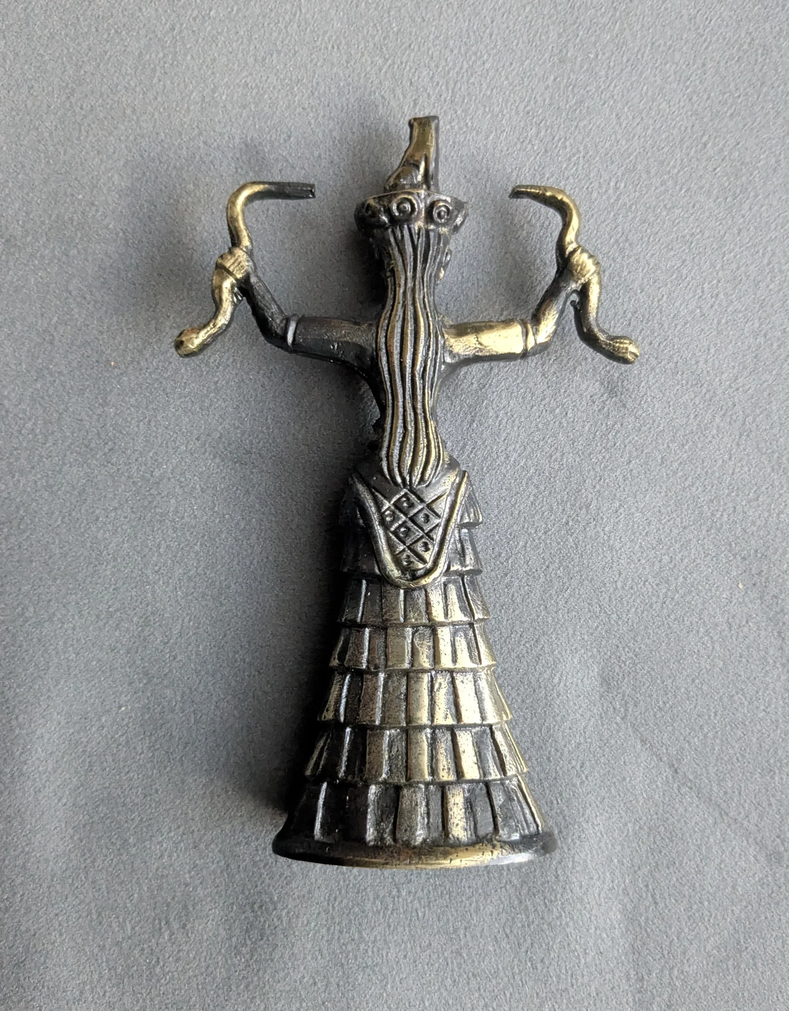 Minoische Schlangengöttin Figur Bronze Messing Skulptur 12 cm Göttin Replik