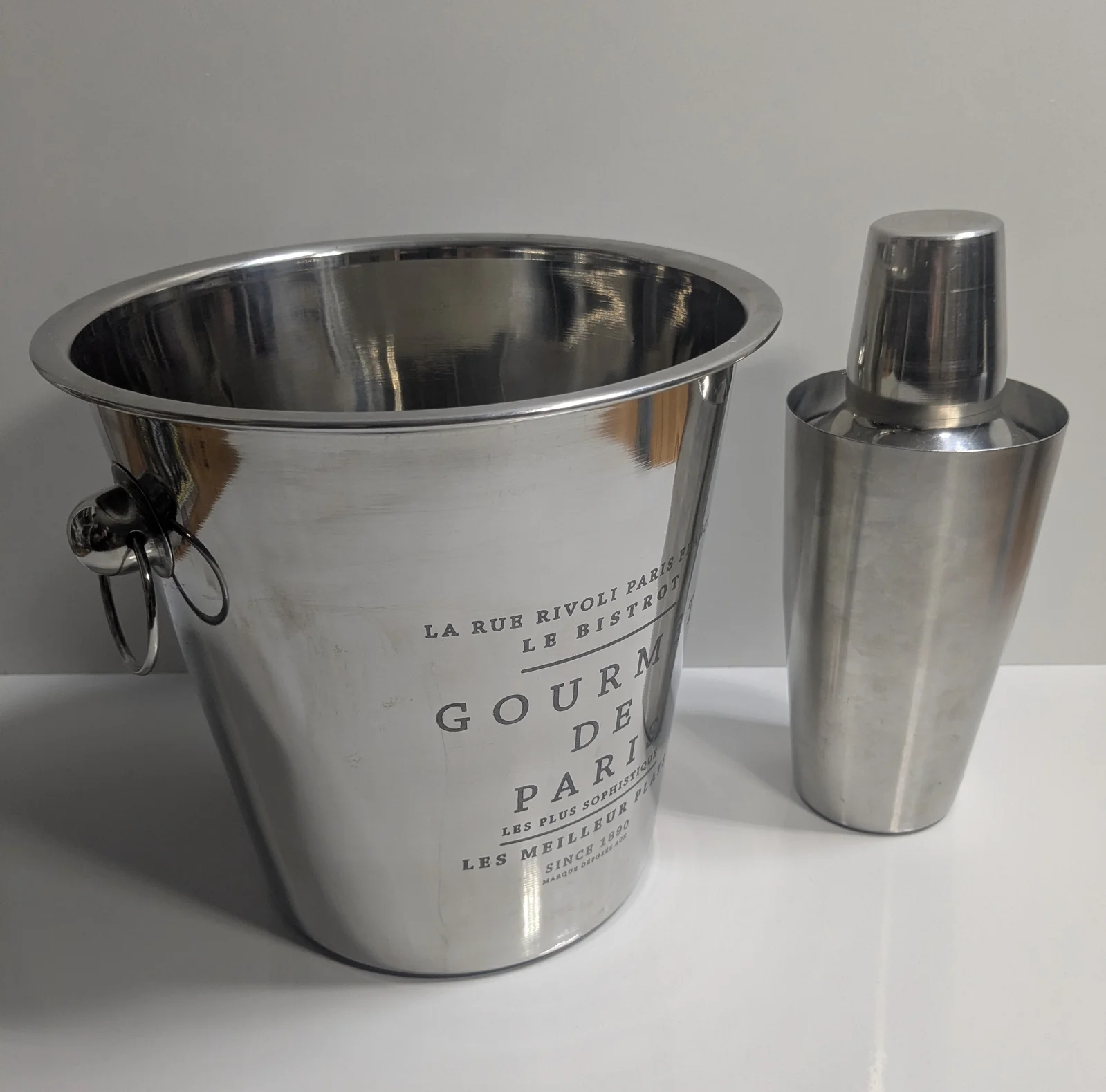 Champagnerkühler Gourmet de Paris Edelstahl Barset Cocktail Shaker Weinkühler