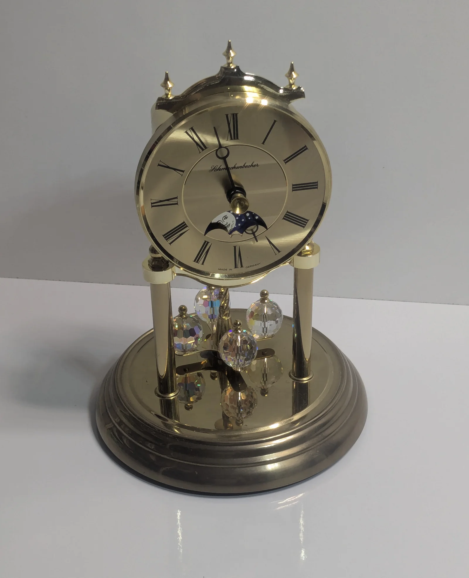 Swarovski Kristall Tischuhr West Germany Schneckenbecher  Teildefekt