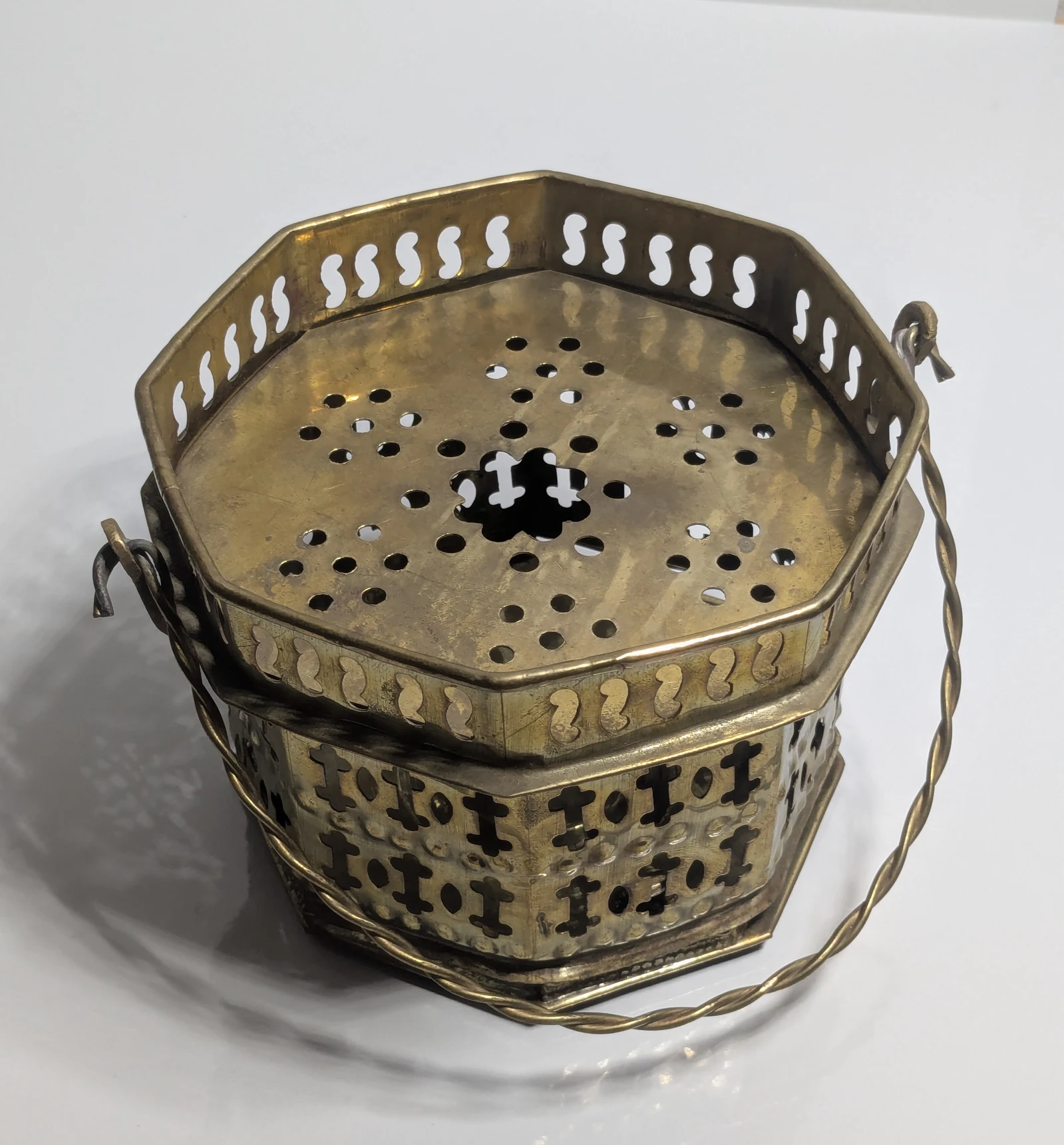 Antikes Messing Stövchen Warmhalter Teewärmer Vintage