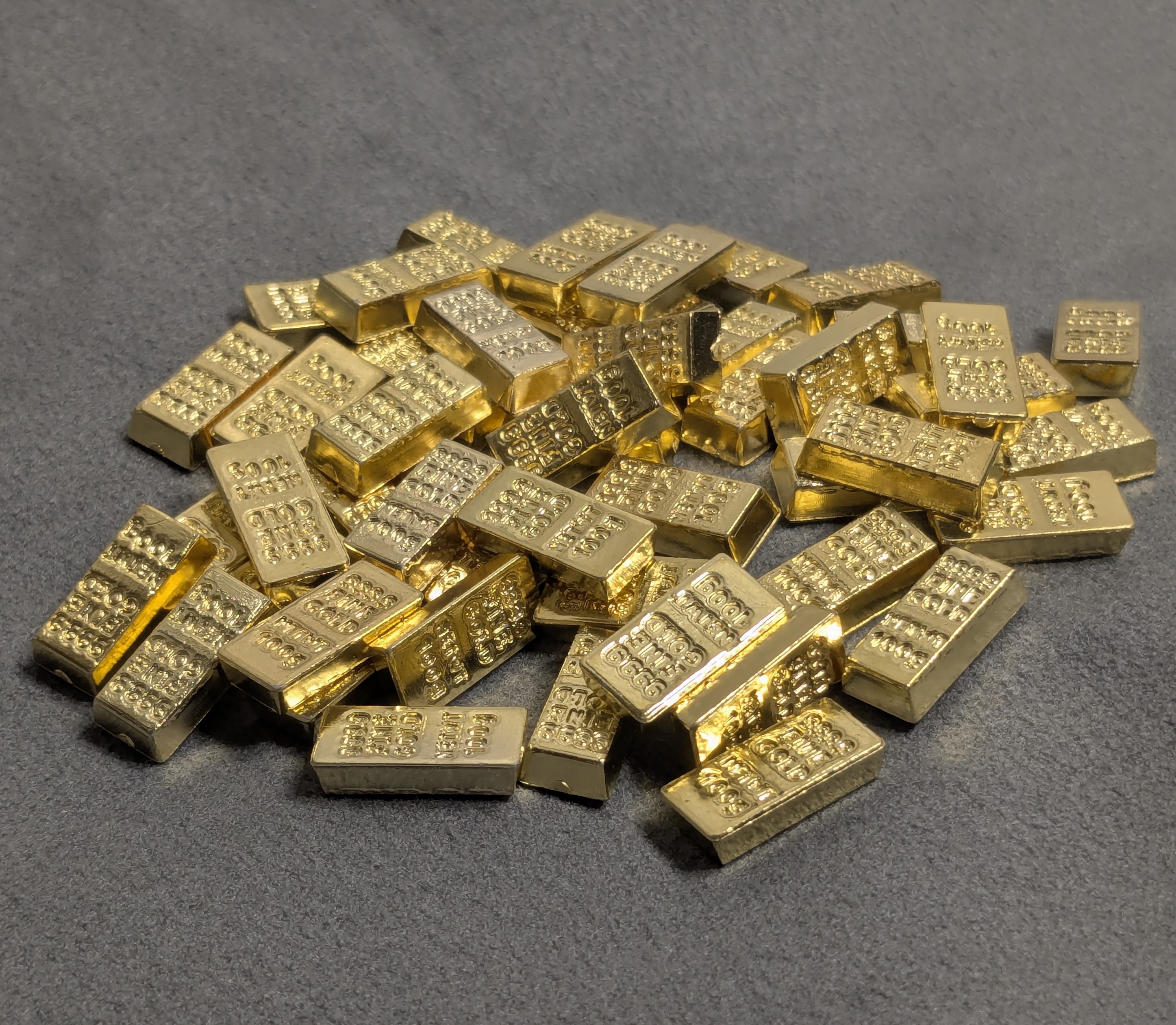 50x Goldbarren Deko Miniaturen Goldfarben