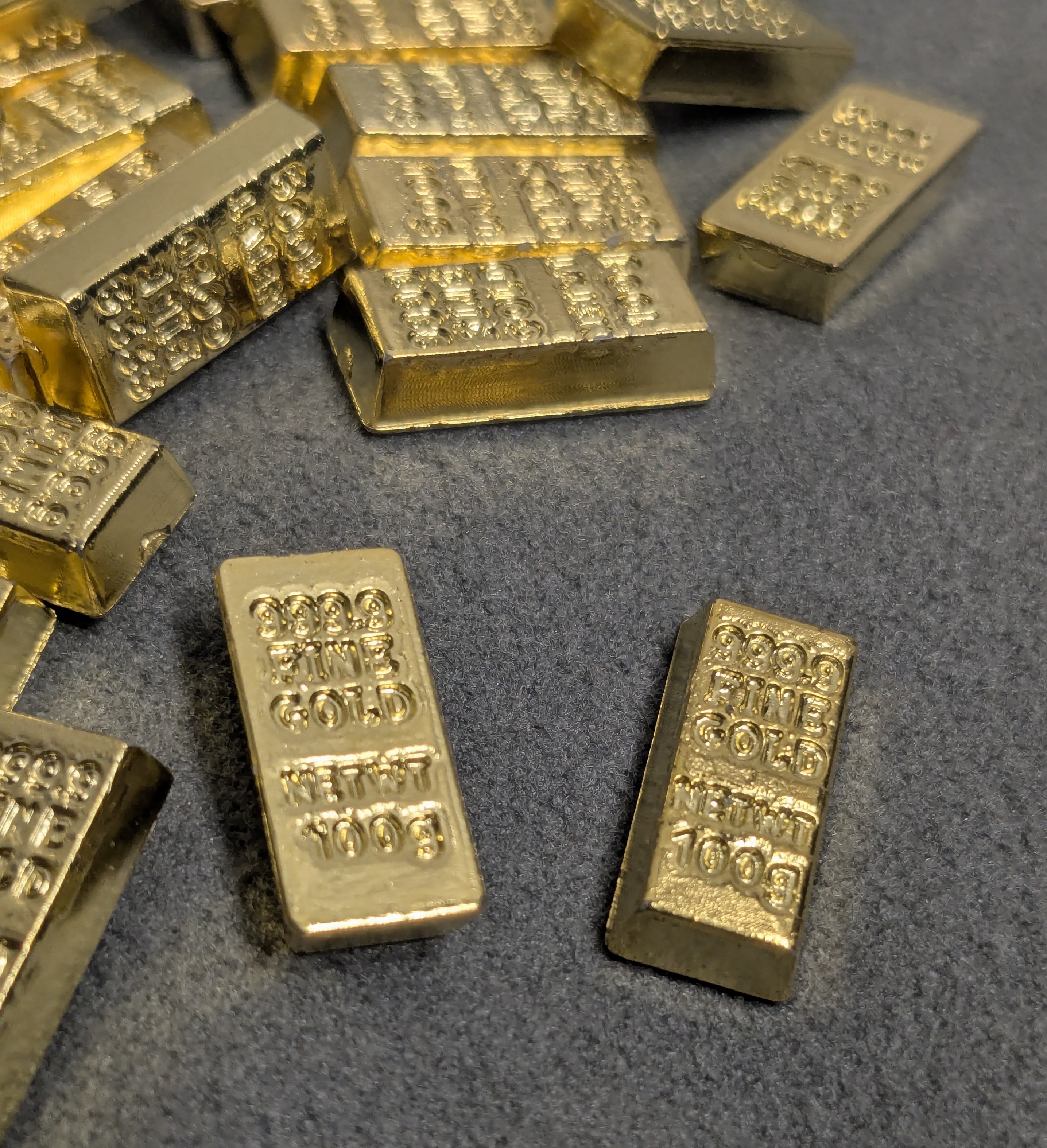 50x Goldbarren Deko Miniaturen Goldfarben