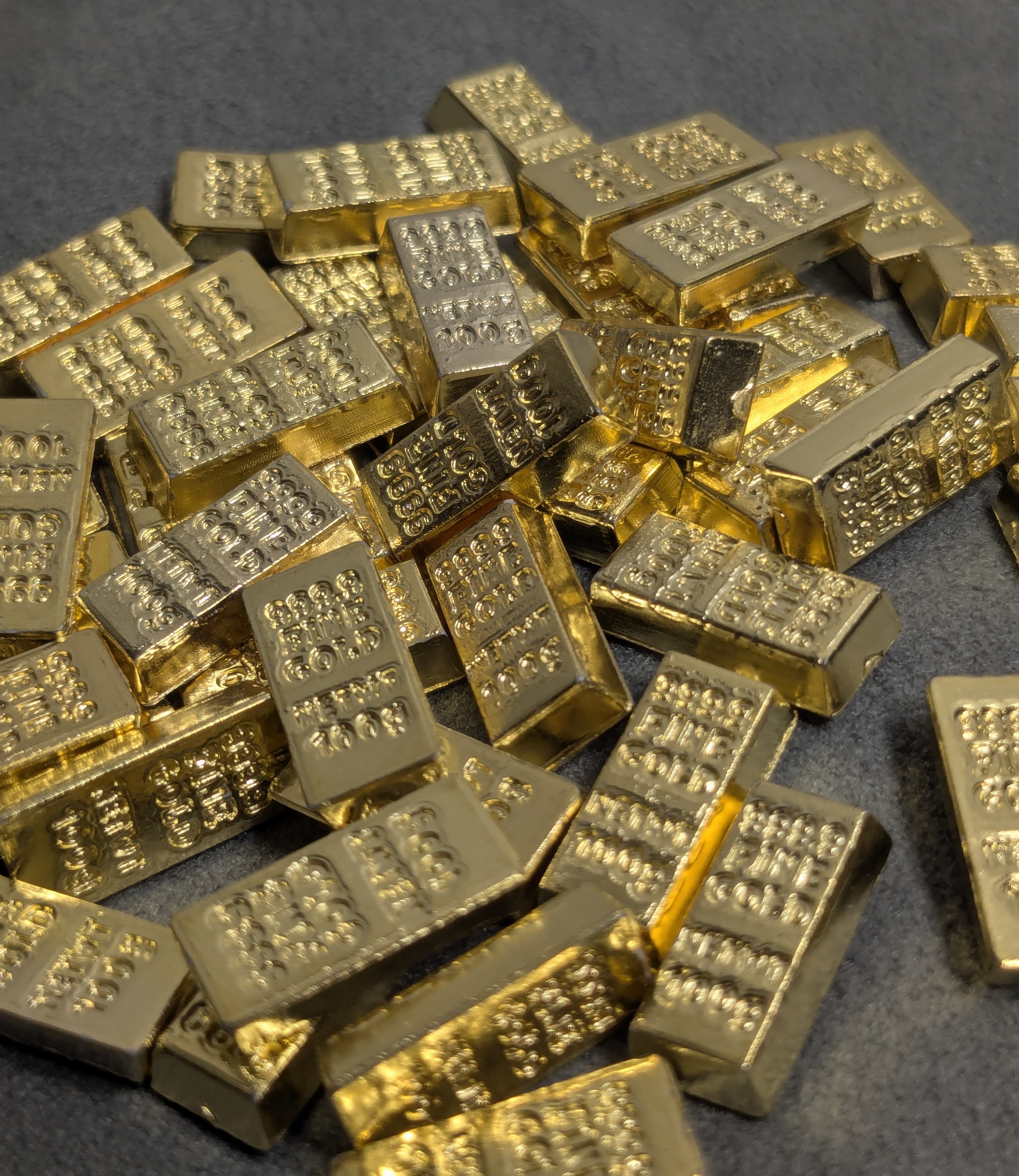 50x Goldbarren Deko Miniaturen Goldfarben