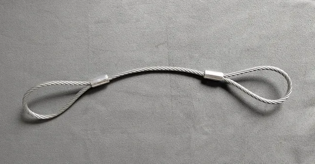 Drahtseil Stahlseil 4mm 27cm mit Schlaufen verzinkt Seil Ösen Neu