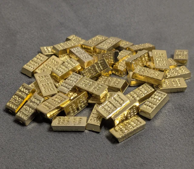 50x Goldbarren Deko Miniaturen Goldfarben