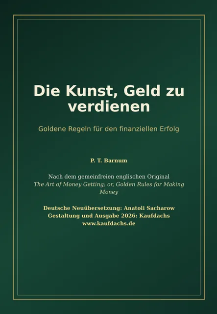 Die Kunst, Geld zu verdienen - Goldene Regeln für den finanziellen Erfolg P. T. Barnum